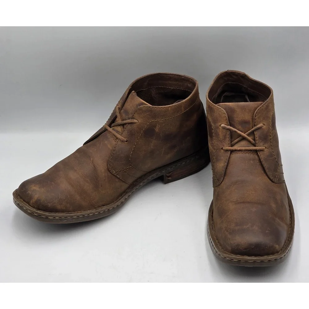 Born Harrison Chukka Boots Men's 10.5M Brown Leather Handcrafted Lace Up Ankle